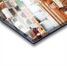 Barechested men offer prayers by the Ganges River in Varanasi Acrylic print