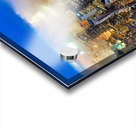 Aerial view shows Manhattan skyline at dusk with city lights Acrylic print