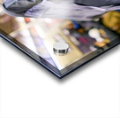 Dog riding in bag on subway in Manhattan New York City Acrylic print