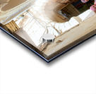 Women walking with donkey in narrow alley of Fez Medina Acrylic print