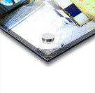 Butcher in Meknes souk interacts with customers during market ho Acrylic print