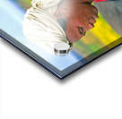 Woman carries son on her back in Myanmar fields Acrylic print