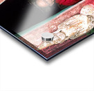 Old monk meditates in temple doorway in Myanmar Acrylic print