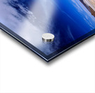 Vehicles traverse a vast arid salt flat landscape. Acrylic print