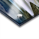 Scenic desert lake with white shore and rocky mountains. Acrylic print