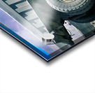 Giant mining dump truck in a dusty mountain quarry. Acrylic print