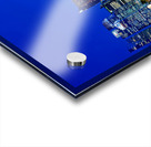 City skyline and people walking at sunset near Marina Bay Acrylic print