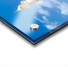 Nizwa Fort shows mosque and tower with blue sky and clouds Acrylic print