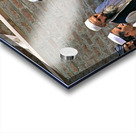 Men heading to work in Peshawar streets during morning hours Acrylic print