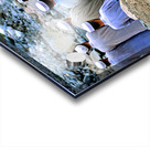 Muslim men pray outdoors in Pakistan facing Mecca Acrylic print