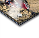 Travelers on gravel road near Shandur Pass in Pakistan Acrylic print