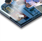 Family travels on rickshaw in busy Lahore streets Acrylic print