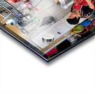 Market scene in Ho Chi Minh City with meat vendor and customer Acrylic print