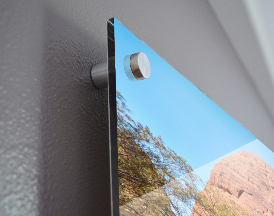 Sacred area sign in front of Kata Tjuta domes Australia. – Acrylic Print 3