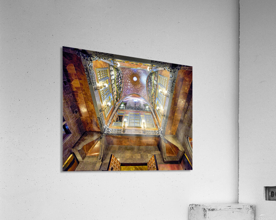 View of interior design in Palau Guell by Gaudi in Barcelona – Acrylic Print 4
