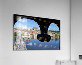 Czech Republic. Prague. Framed view of Charles Bridge Vltava river and the castle hrad Acrylic Print
