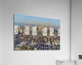 New York. Manhattan. United States. Aerial View Downtown at sunset Acrylic Print