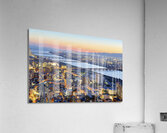 Japan. Kansai. Osaka. Aerial view of Yodo river at sunset Acrylic Print