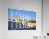 Jerusalem Israel. Dome of the rock temple mount and wailing wall Acrylic Print