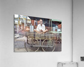 India Rajasthan Bundi. Portrait of an old man seated on a carty Acrylic Print