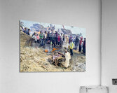 India. Varanasi Benares Uttar Pradesh. The sacred rite of hindu cremations by the river Ganges Acrylic Print