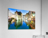 Annecy Haute Savoie France. The Palais de lIsle and Thiou river at sunset Acrylic Print