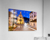 Germany Bavaria Romantic Road. Fussen. Heilig-Geist-Spitalkirche Holy Spirit Hospital Church and its rococo painted facade Acrylic Print