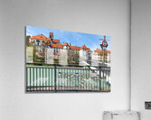 Germany Bavaria Romantic Road. Fussen. St. Mang Abbey  and museum on river Lech. Lovers padlocks Acrylic Print