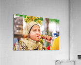 Syria. Aleppo. Girl smoking hookah Acrylic Print