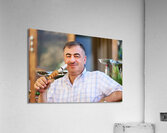 Syria. Aleppo. Man smoking hookah Acrylic Print