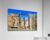 Mongolia. Children in a village Acrylic Print