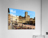 Arezzo Tuscany Italy. A group of people walking in Piazza Grande Acrylic Print