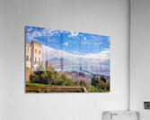 Naples Campania Italy. View of the gulf of Naples and Mount Vesuvius from the Certosa di San Martino Charterhouse of St. Martin a former monastery complex now a museum in Naples southern Italy. It is the most visible landmark of the city perched atop the  Acrylic Print