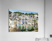 Apulia Puglia Italy. Alberobello. Trulli: traditional Apulian dry stone huts with a conical roof. Acrylic Print
