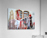 Apulia Puglia Italy. Ostuni. Festival of Saint Orontius. The cavalcata a procession of horses in the streets of the town Acrylic Print