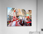 Apulia Puglia Italy. Ostuni. Festival of Saint Orontius. The cavalcata a procession of horses in the streets of the town Acrylic Print