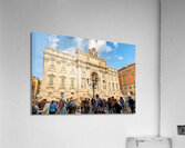 Rome Lazio Italy. Crowd of tourists at Trevi fountain Acrylic Print