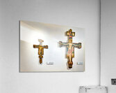 Rome Lazio Italy. The Galleria Nazionale dArte Antica or National Gallery of Ancient Art an art museum in Palazzo Barberini. Medieval crucifix by Berlinghieri and Machilone Acrylic Print