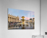 Rome Lazio Italy. Saint Peters Square at dusk. The fountain by Bernini Acrylic Print
