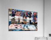 Piscaria the street daily market in Catania Sicily Italy. Fresh fish meat vegetables Acrylic Print