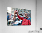 Piscaria the street daily market in Catania Sicily Italy. Fresh fish meat vegetables Acrylic Print