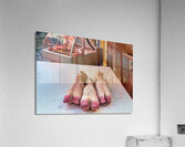 Piscaria the street daily market in Catania Sicily Italy. Fresh fish meat vegetables Acrylic Print