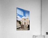 Todi Umbria Italy. Concattedrale della Santissima Annunziata. Cathedral. Piazza del Popolo. The statue Quattro Stele by Arnaldo Pomodoro Acrylic Print