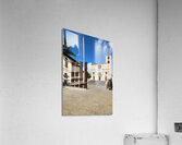 Todi Umbria Italy. Concattedrale della Santissima Annunziata. Cathedral. Piazza del Popolo. The statue Quattro Stele by Arnaldo Pomodoro Acrylic Print