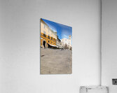 Todi Umbria Italy. Concattedrale della Santissima Annunziata. Cathedral. Piazza del Popolo. The statue Quattro Stele by Arnaldo Pomodoro Acrylic Print