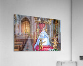 Verona Veneto Italy. The Basilica of Saint Anastasia. Madonna statue Acrylic Print