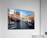 Verona Veneto Italy. Piazza dei Signori with the monument to Dante and restaurants to dine out Acrylic Print