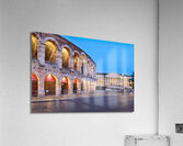 Verona Veneto Italy. The Verona Arena - Roman Amphitheatre and the Town Hall Acrylic Print