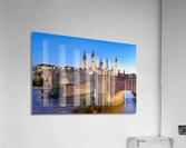 Zaragoza. Saragossa. Aragon. Spain. Cathedral Basilica of Our Lady of the Pillar and river Ebro at sunset Acrylic Print