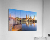Zaragoza. Saragossa. Aragon. Spain. Cathedral Basilica of Our Lady of the Pillar and river Ebro at sunset Acrylic Print